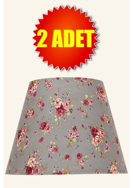 Çiçekli Modern Ikili Abajur Şapkası