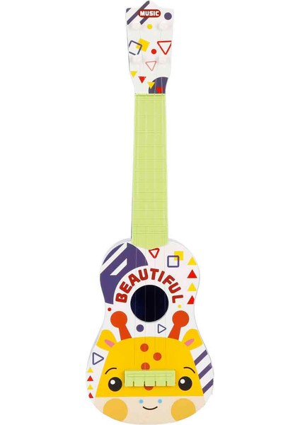 Hayvan Desenli Ukulele 55 cm - Zürafa Desenli