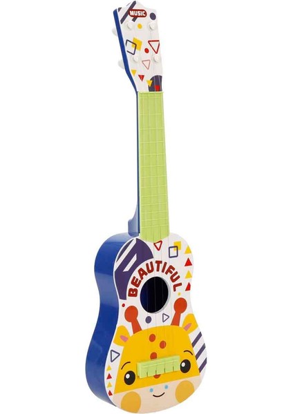 Hayvan Desenli Ukulele 55 cm - Zürafa Desenli