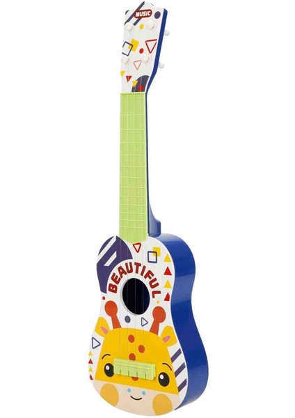 Hayvan Desenli Ukulele 55 cm - Zürafa Desenli