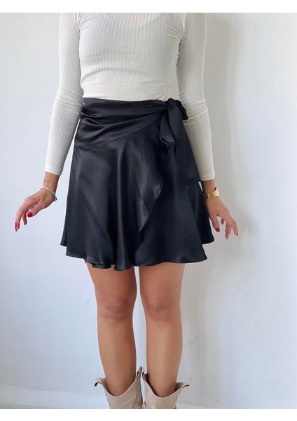 Ashley Mini Anvelop Etek Kadın Siyah