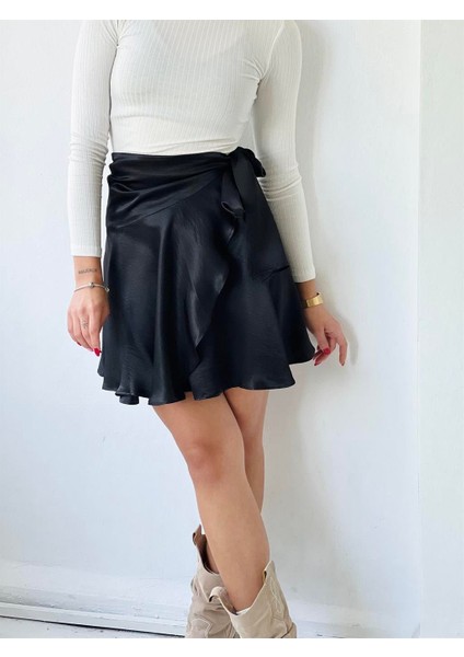 Ashley Mini Anvelop Etek Kadın Siyah