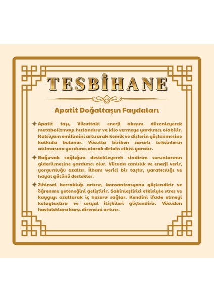 Hem Bileklik - Hem Kolye - Hem Tesbih 99LU Apatite Doğaltaş Takı indirimleri