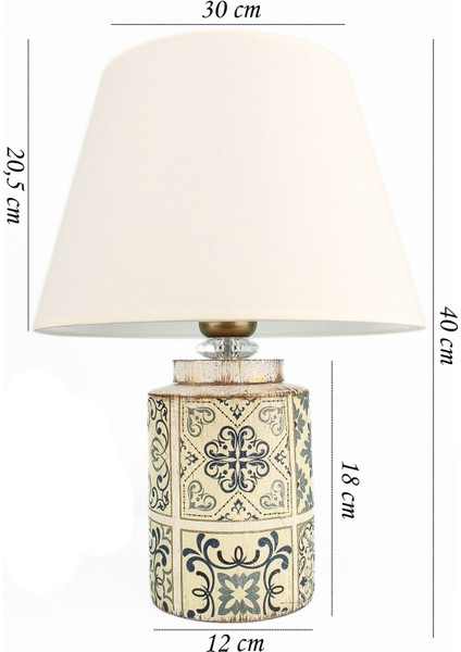 Plomb Desenli Handmade Abajur Beyaz fiyatları