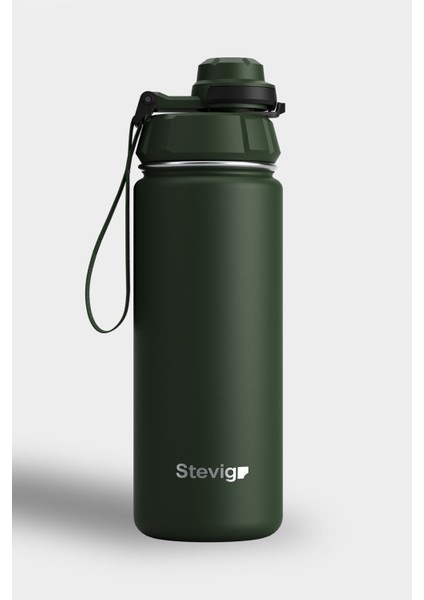 1 Hand Leak-Proof Sızdırmaz Çelik Termos 500 ml Green ST-208