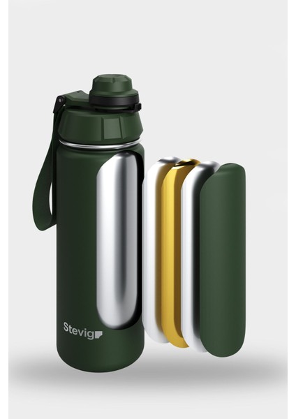1 Hand Leak-Proof Sızdırmaz Çelik Termos 500 ml Green ST-208 indirimleri