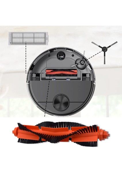 Gui Xulian Rulo Fırça Yan Fırçalar Filtreler WVCR200S Robot Süpürgeye Uygun Yedek Parça Kiti (Yurt Dışından) modelleri