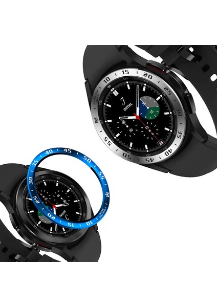 Zaman Ölçeği Tasarım Paslanmaz Çelik Izleme Koruyucu Çerçeve Dekor Yüzüğü Samsung Galaxy Watch4 Classic 46MM - Siyah/beyaz (Yurt Dışından) fiyatları