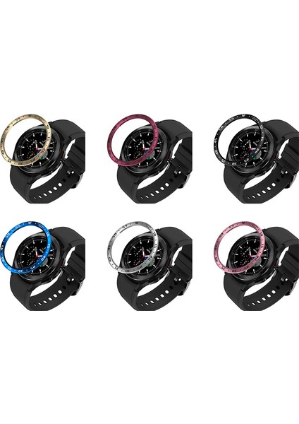 Zaman Ölçeği Tasarım Paslanmaz Çelik Izleme Koruyucu Çerçeve Dekor Yüzüğü Samsung Galaxy Watch4 Classic 46MM - Siyah/beyaz (Yurt Dışından) modelleri