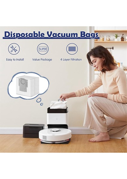 Roborock S8 Pro Ultra Için 16 Paket Tek Kullanımlık 2,5 L Vakum Poşeti (Yurt Dışından) modelleri