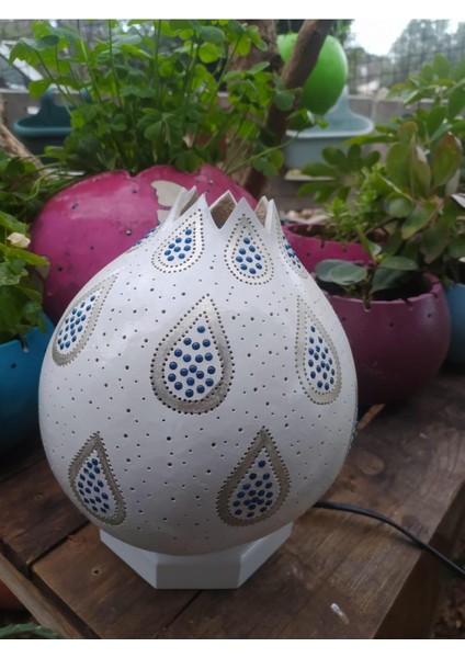 Su Damlası Desenli Beyaz Renk Su Kabağı Lamba fırsatları