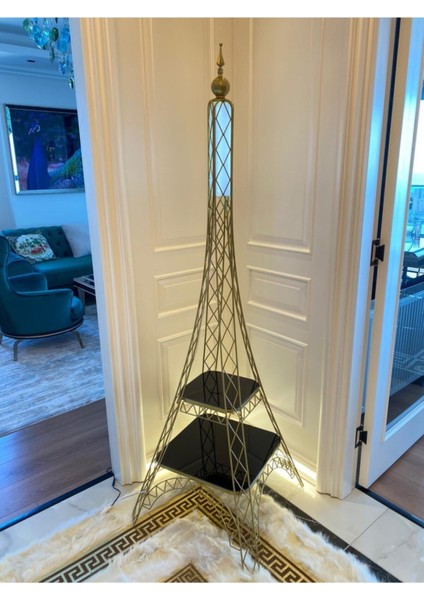 Eiffel Kulesi Gold 180 cm Statik Boya Paslanmaz Kararmaz Metal