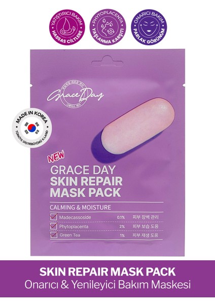 Hassas Ciltler Için Bariyer Onarıcı Kağıt Maske Grace Day Skin Repair Mask Pack