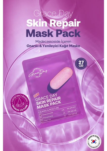 Hassas Ciltler Için Bariyer Onarıcı Kağıt Maske Grace Day Skin Repair Mask Pack