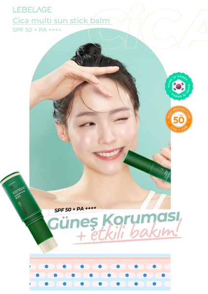 Kuru ve Hassas Cilt Için Stick Güneş Koruyucu Cica Sun Balm Spf 50 /pa Lebemultısun, One Size