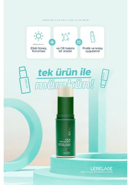 Kuru ve Hassas Cilt Için Stick Güneş Koruyucu Cica Sun Balm Spf 50 /pa Lebemultısun, One Size