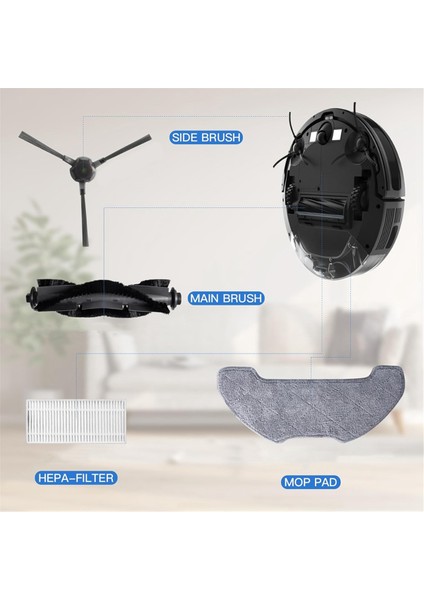 P30 Robot Süpürge Ana Yan Fırça Hepa Filtre Paspas Bezi Yedek Aksesuarları (Yurt Dışından) modelleri