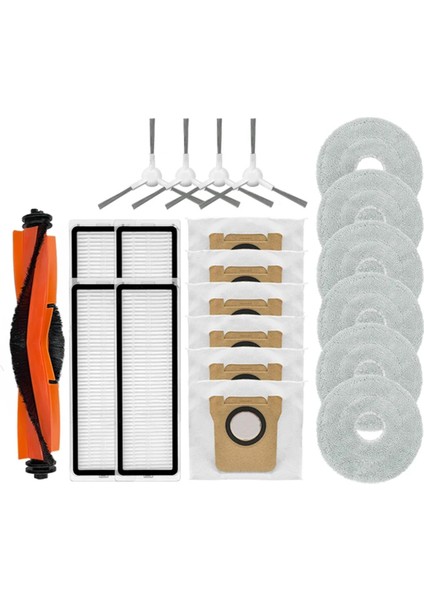 Robot Süpürge X20 Plus / X20 + Robot Süpürge Ana Yan Fırça Hepa Filtre Paspas Bezi Toz Torbası Aksesuarları (Yurt Dışından)