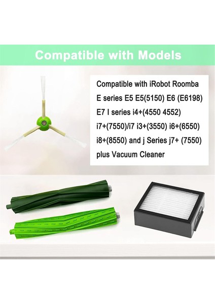 I7 E5 E6 I3 Serisi Robot Süpürge Aksesuarları Kauçuk Fırça Hepa Filtre Yan (Yurt Dışından)