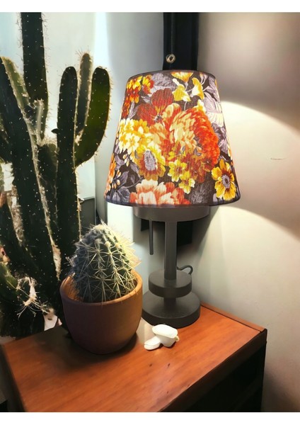 Koni Abajur Başlığı Çok Renkli El Yapımı(10 Üst 20ALT 16 H Şapka Kumaş