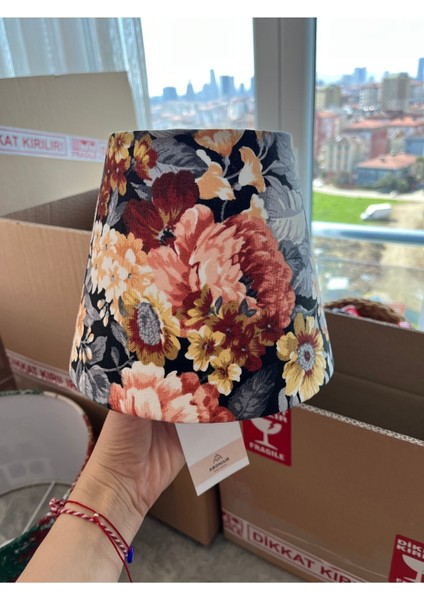 Koni Abajur Başlığı Çok Renkli El Yapımı(10 Üst 20ALT 16 H Şapka Kumaş fırsatları