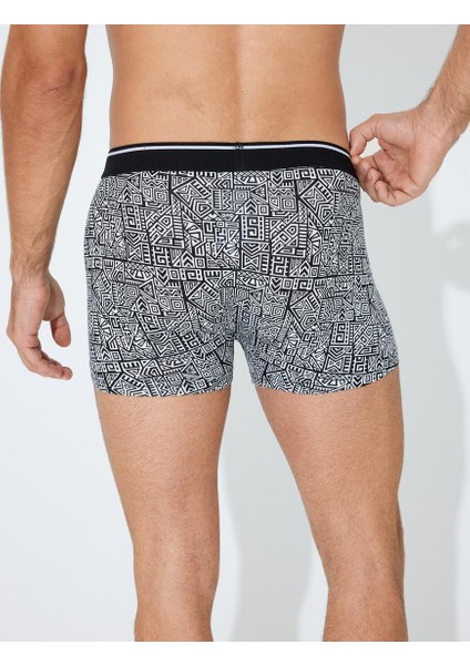 3'lü Boxer Seti Geometrik Baskılı Çok Renkli