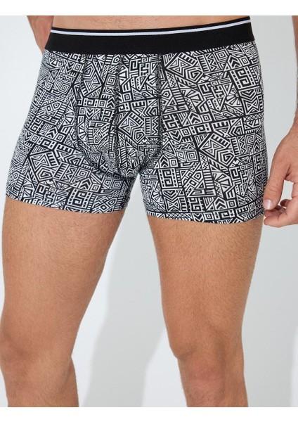 3'lü Boxer Seti Geometrik Baskılı Çok Renkli