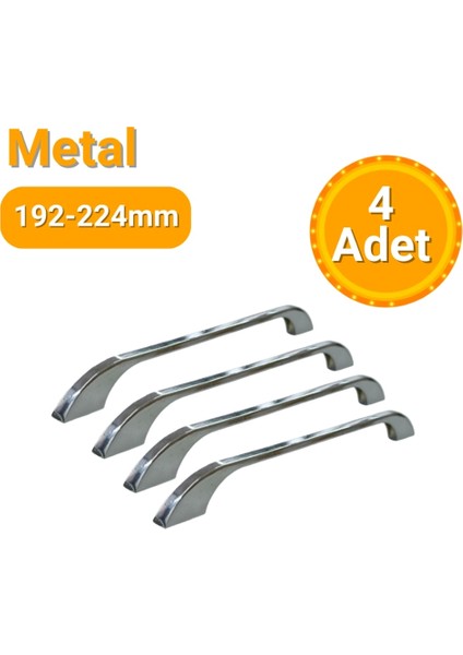 4 Adet Ezgi Krom Metal Mobilya Kulpu 192MM - 224MM