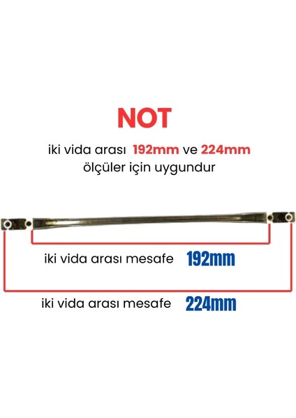 4 Adet Ezgi Krom Metal Mobilya Kulpu 192MM - 224MM