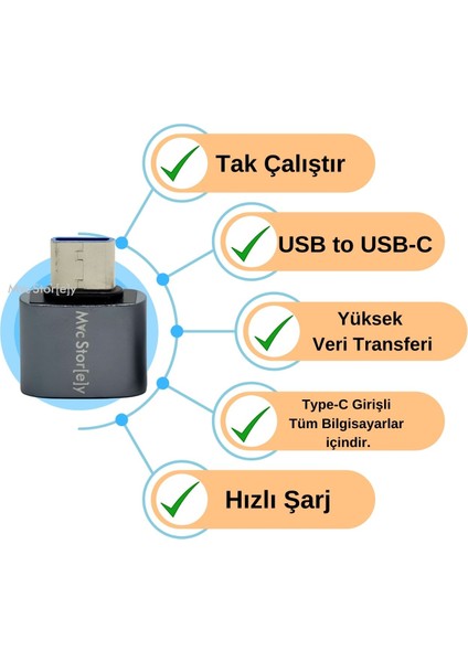 Type-C Dönüştürücü USB 3.0 Thunderbolt 3 Dönüştürücü Hafif Cep Tipi