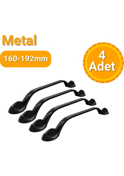 4 Adet Aras Mat Siyah Metal Mobilya Kulpu 160MM - 192MM