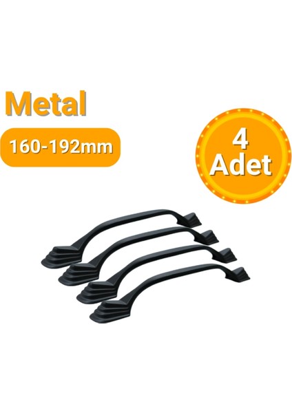4 Adet Eymen Lüks Siyah Metal Mobilya Kulpu 160MM - 192MM