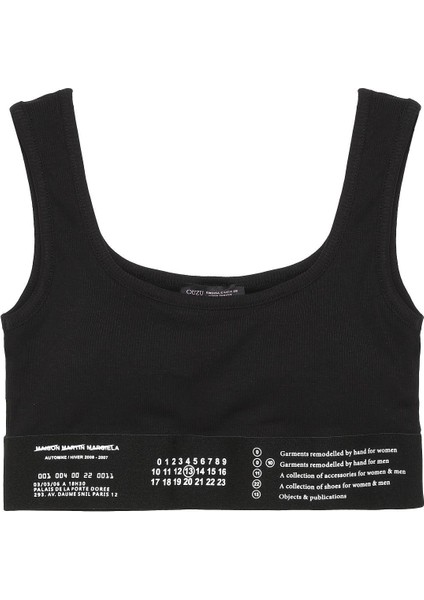 Lastik Detaylı Crop Top Atlet