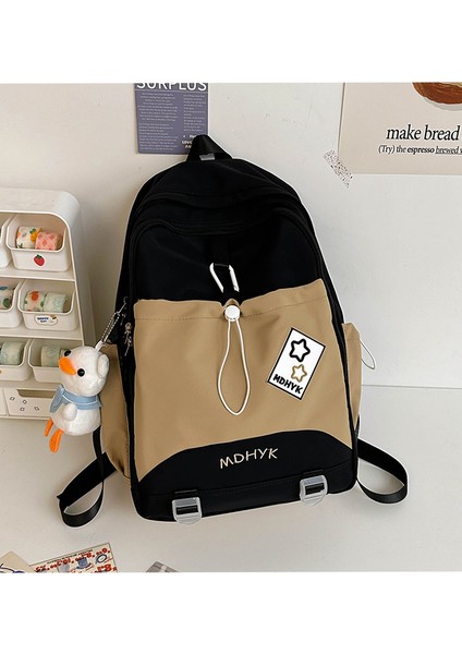 Zıt Renklere Sahip Okul Çantası, Hafif, Sade ve Şık Liseli Kız Sırt Çantası, Büyük Kapasiteli ve Çok Yönlü Sırt Çantası (Yurt Dışından)