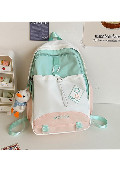 Zıt Renklere Sahip Okul Çantası, Hafif, Sade ve Şık Liseli Kız Sırt Çantası, Büyük Kapasiteli ve Çok Yönlü Sırt Çantası (Yurt Dışından)
