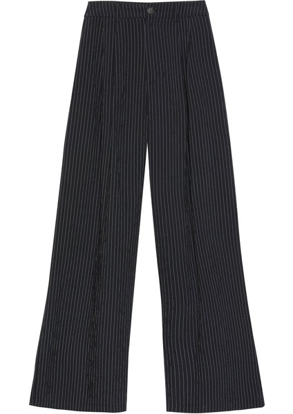 Çizgi Detaylı Yüksek Bel Pantolon