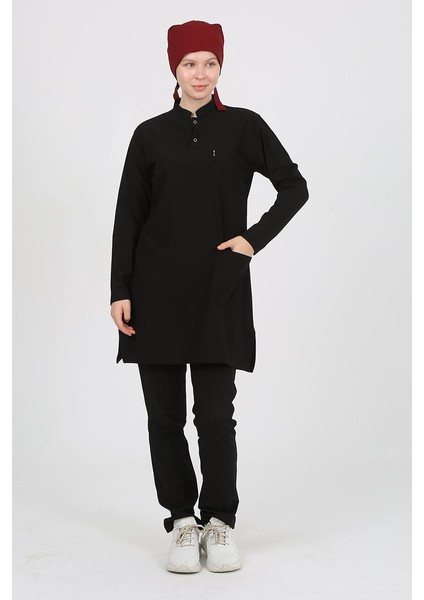 Jasmine Hakim Yaka Siyah Tesettür Uniforma (Likralı) L - Takım fiyatları