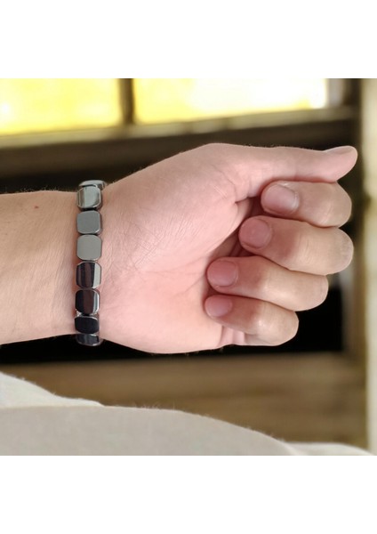 Hematit Bileklik Doğal Taş Bileklik Lazer Kesim Özel Model Mga Doğal Taş Bileklik modelleri