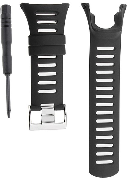 Suunto Ambit3 / 2/1 Gümüş Siyah Için Gümüş Çelik Tang Toka Kauçuk Silikon Bant Askı (Yurt Dışından) fiyatları