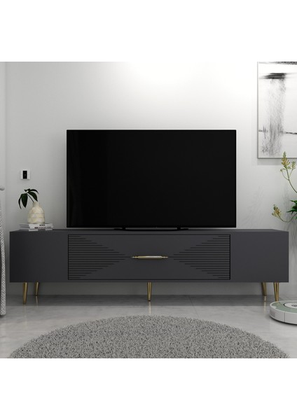 DEKOL1DH Tv Sehpası Antrasit Altın fiyatları
