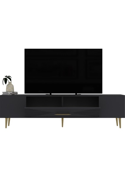 DEKOL1DH Tv Sehpası Antrasit Altın modelleri