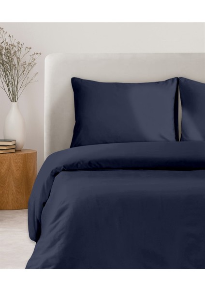 Organik Pamuk Akfil Nevresim Seti Çift Kişilik 200 x 220 cm Lacivert fiyatları