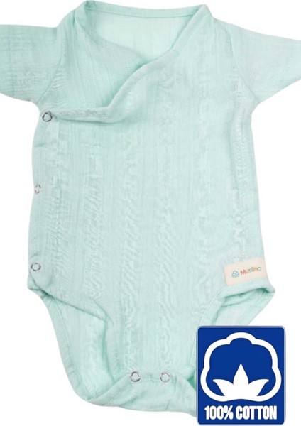 Bebek 2 Kat Müslin Kumaş %100 Organik Pamuklu Çıtçıtlı Zıbın