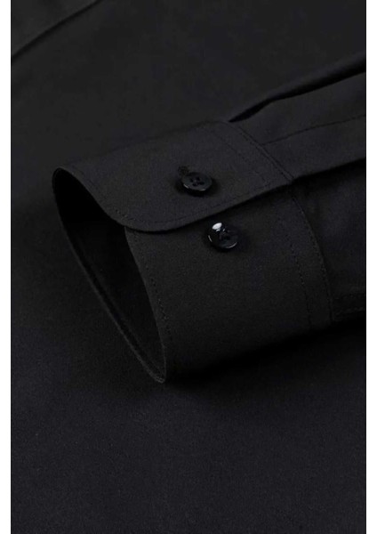 Slim Fit Kravatlık Uzun Kol Kolay Ütü Nefes Alan Dört Mevsim Slim Fit Erkek Gömlek 2'li Set indirimleri