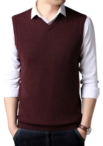 Erkek V Yaka Triko Tüylenmez Süveter Erkek Slim Fit Süveter fiyatları