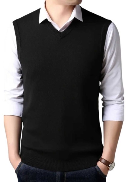 3'lü Erkek V Yaka Triko Tüylenmez Süveter Erkek Slim Fit Süveter fırsatları