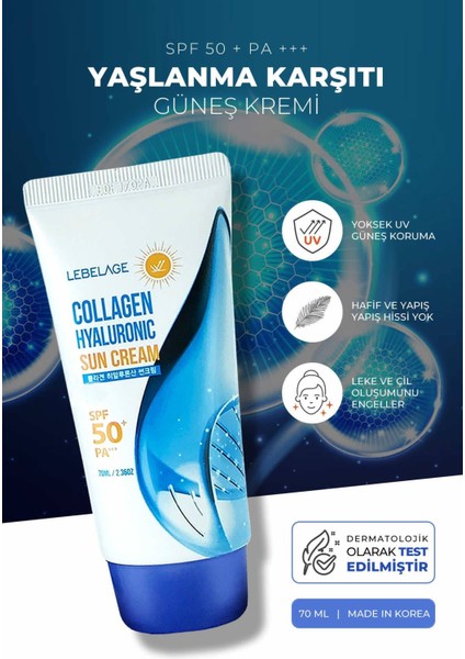 Kolajen Güneş Kremi Spf 50 + Pa +++ Collagen Hyaluronic Sun Cream 8809715722113, One Size