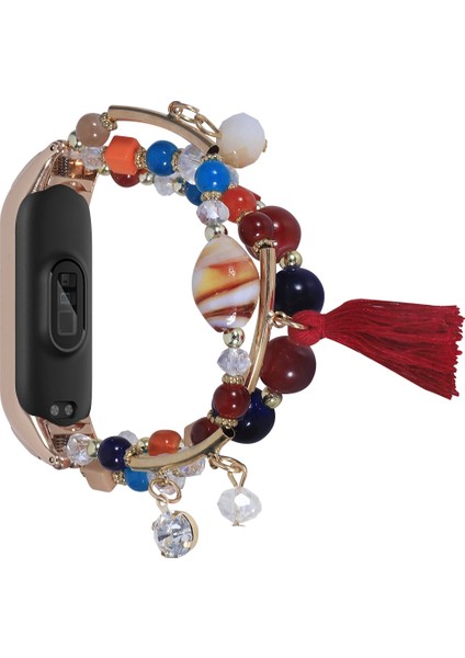 Xiaomi Mi Band 4/3 Için Yuvarlak Boncuklu Zincir Watch Band (Yurt Dışından)