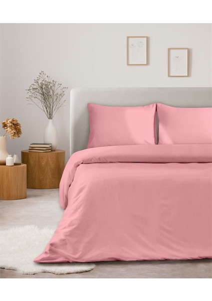 Organik Pamuk Akfil Nevresim Seti Çift Kişilik 200 x 220 cm Pembe