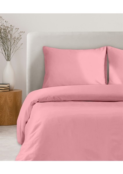 Organik Pamuk Akfil Nevresim Seti Çift Kişilik 200 x 220 cm Pembe